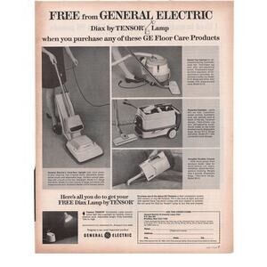 General Electric TENSOR Dax Lamp  Magazine Advertisement 1968 Vintage Appliances